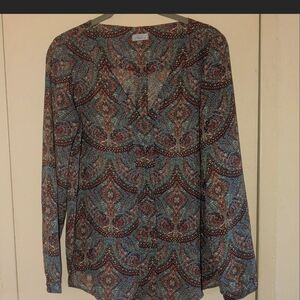Abbeline (M) - Multicolor Paisley Long Sleeve Blouse